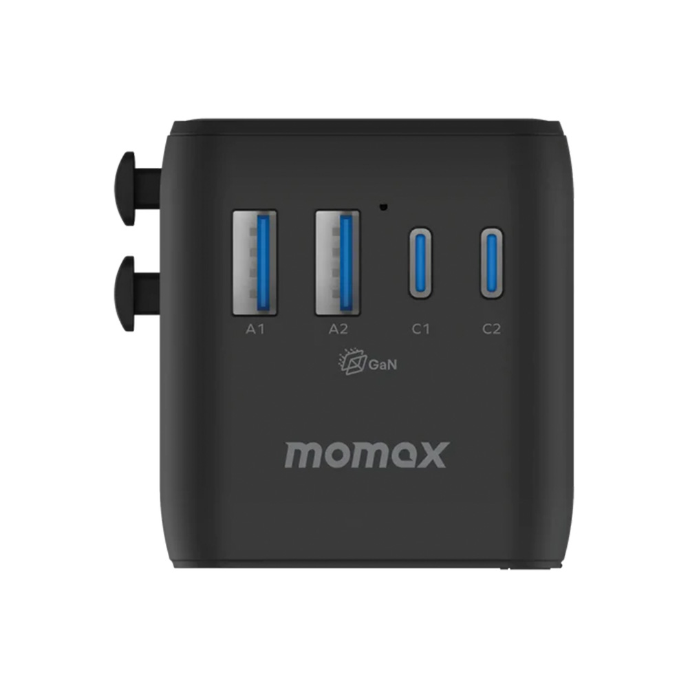 MOMAX 1-World2 70W 5-插口雙AC旅行充電插座(UA22)(黑色)