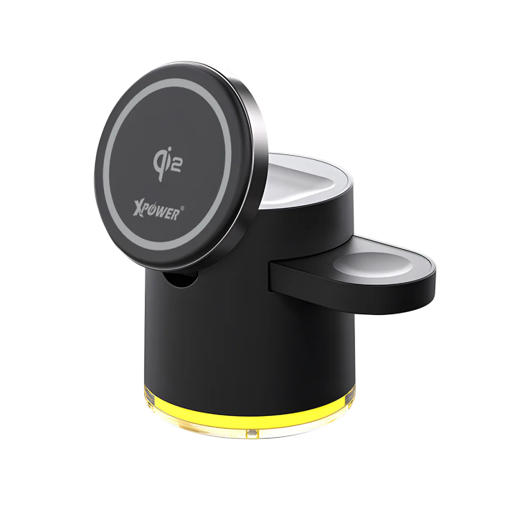 XPower MAGENGINE GE1 Qi2迷你掌心五合一 MagCharge 15W磁吸無線充電座(Black)