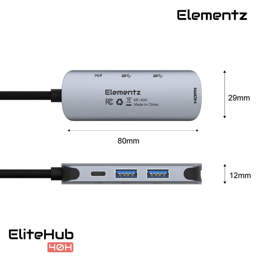 Elementz EliteHub 40H 4 in 1 USB-C Hub 擴展塢