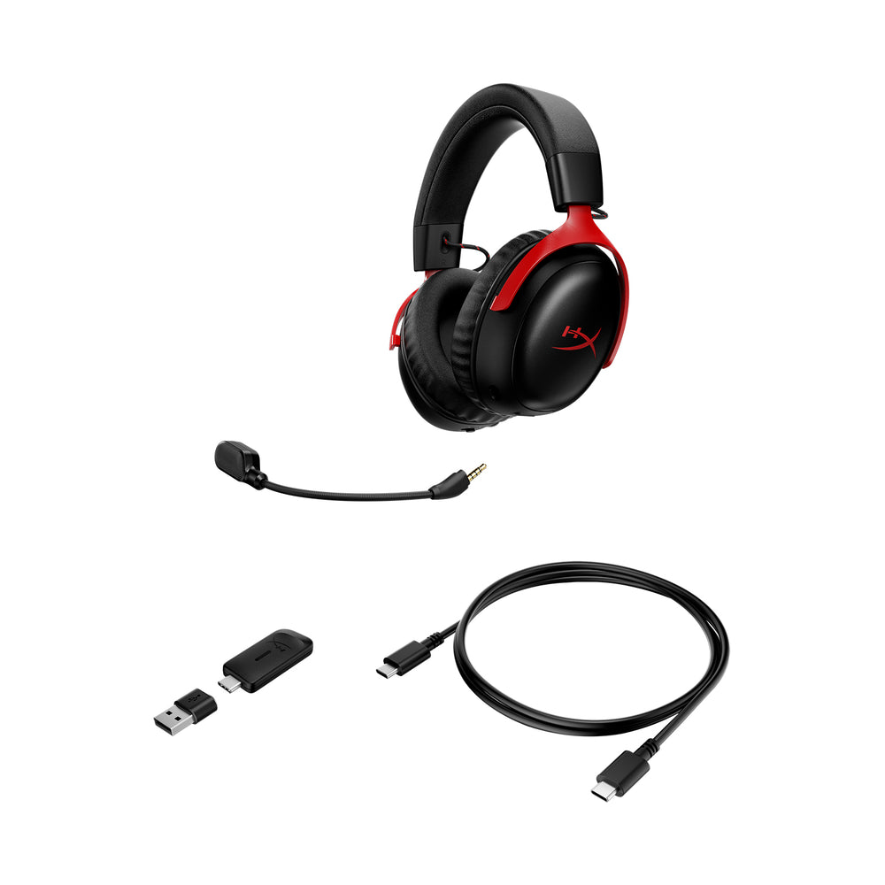 HyperX Cloud III S Wireless 無線遊戲耳機(紅黑色)