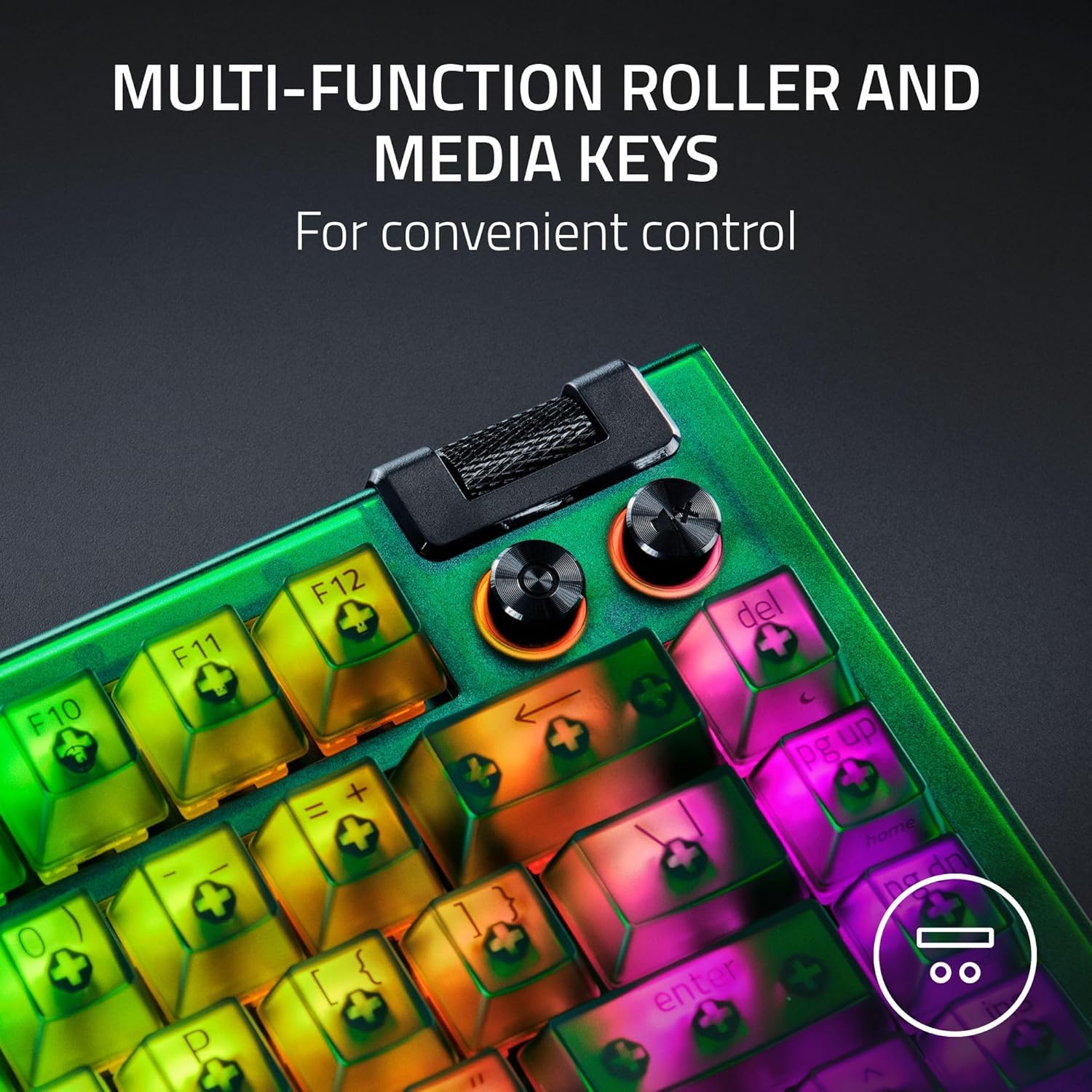 Razer BlackWidow V4 75% Hot-Swappable Phantom Green Edition 可換軸 機械式電競鍵盤(觸感橙軸-Phantom Green Edition-英文版)