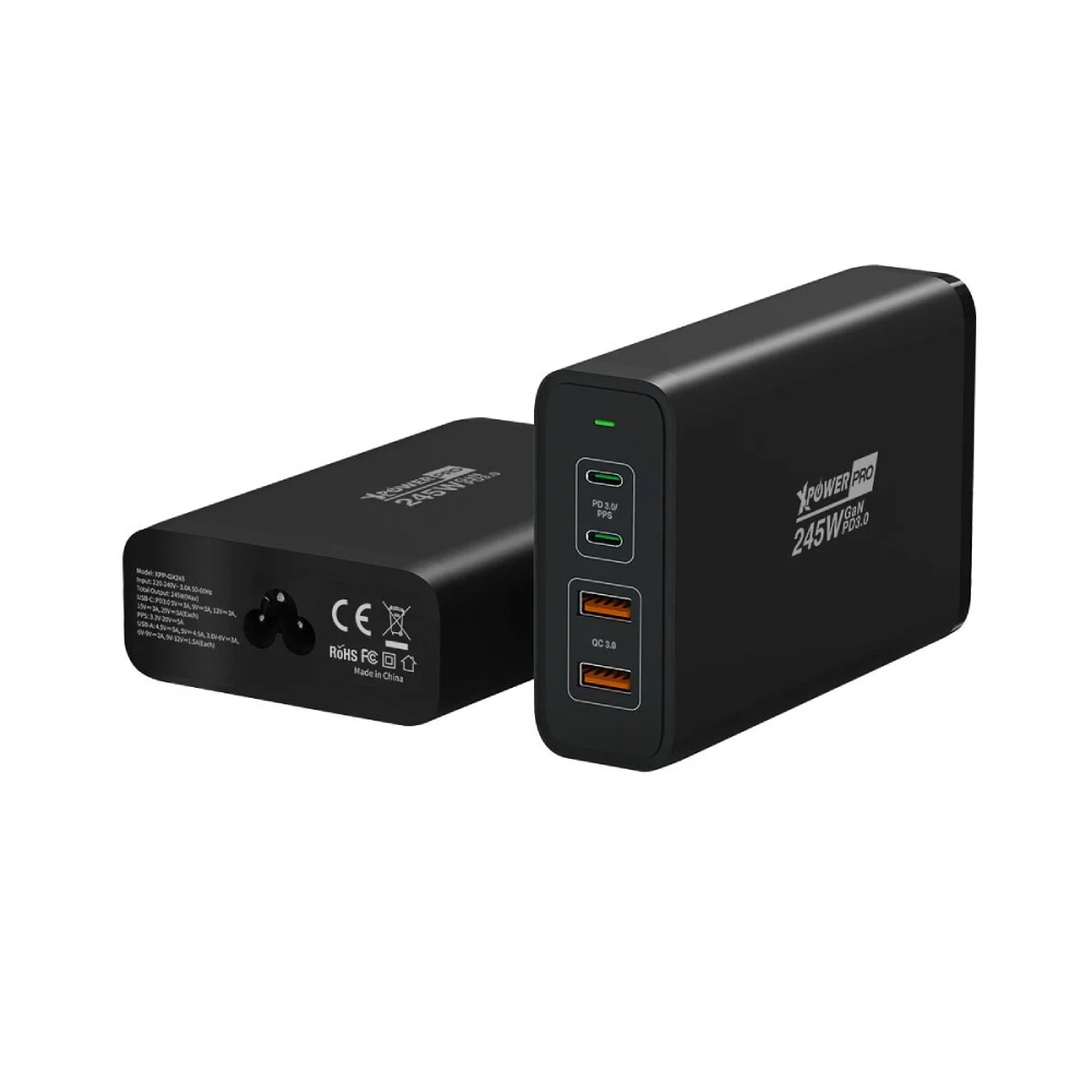 XPower GX245 245W PD GAN 4輸出智能充電器(Black)
