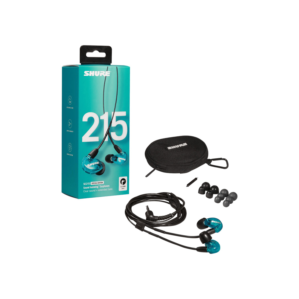 Shure SE215 隔音入耳式耳機(藍色)