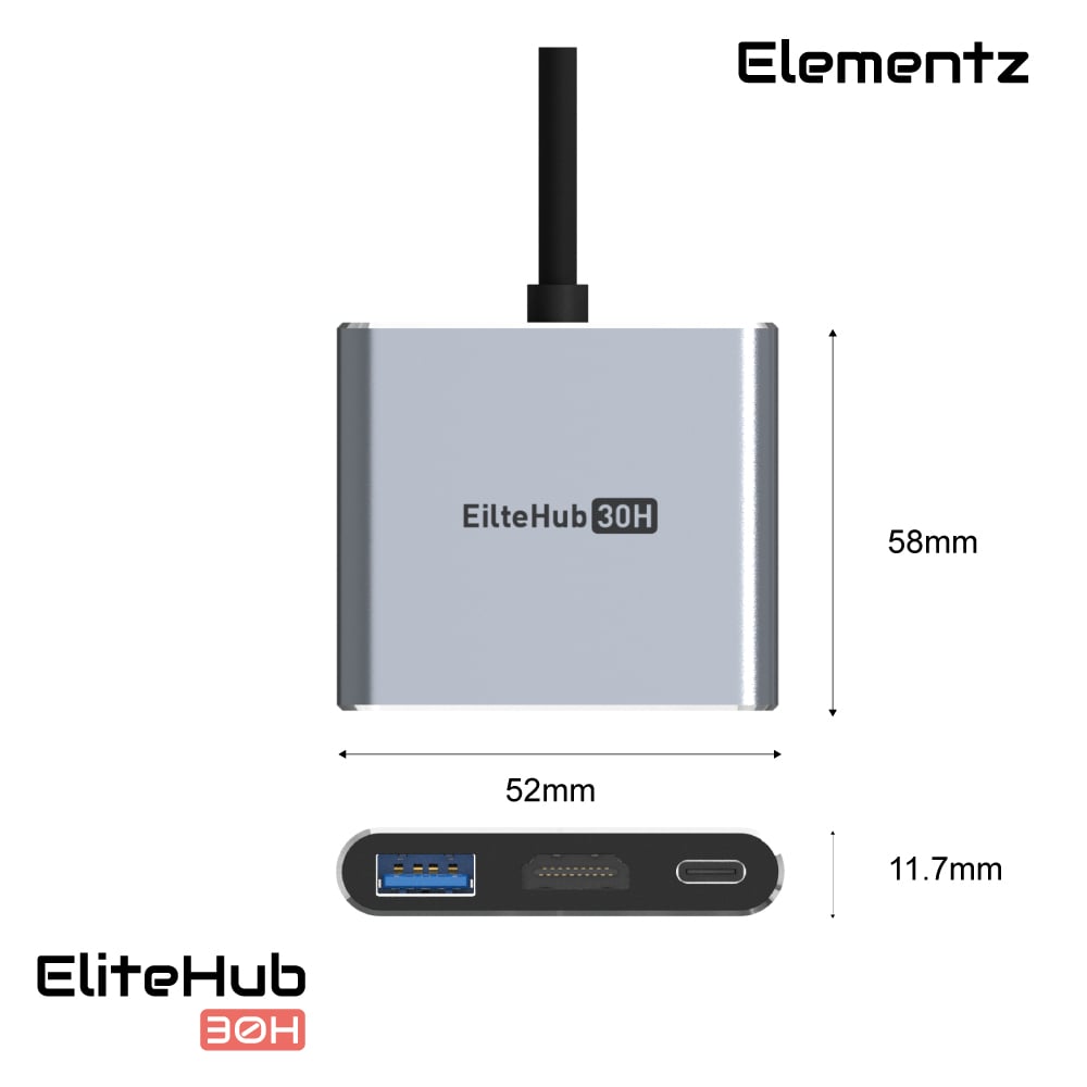 Elementz EliteHub 30H 3 in 1 USB-C Hub 擴展塢