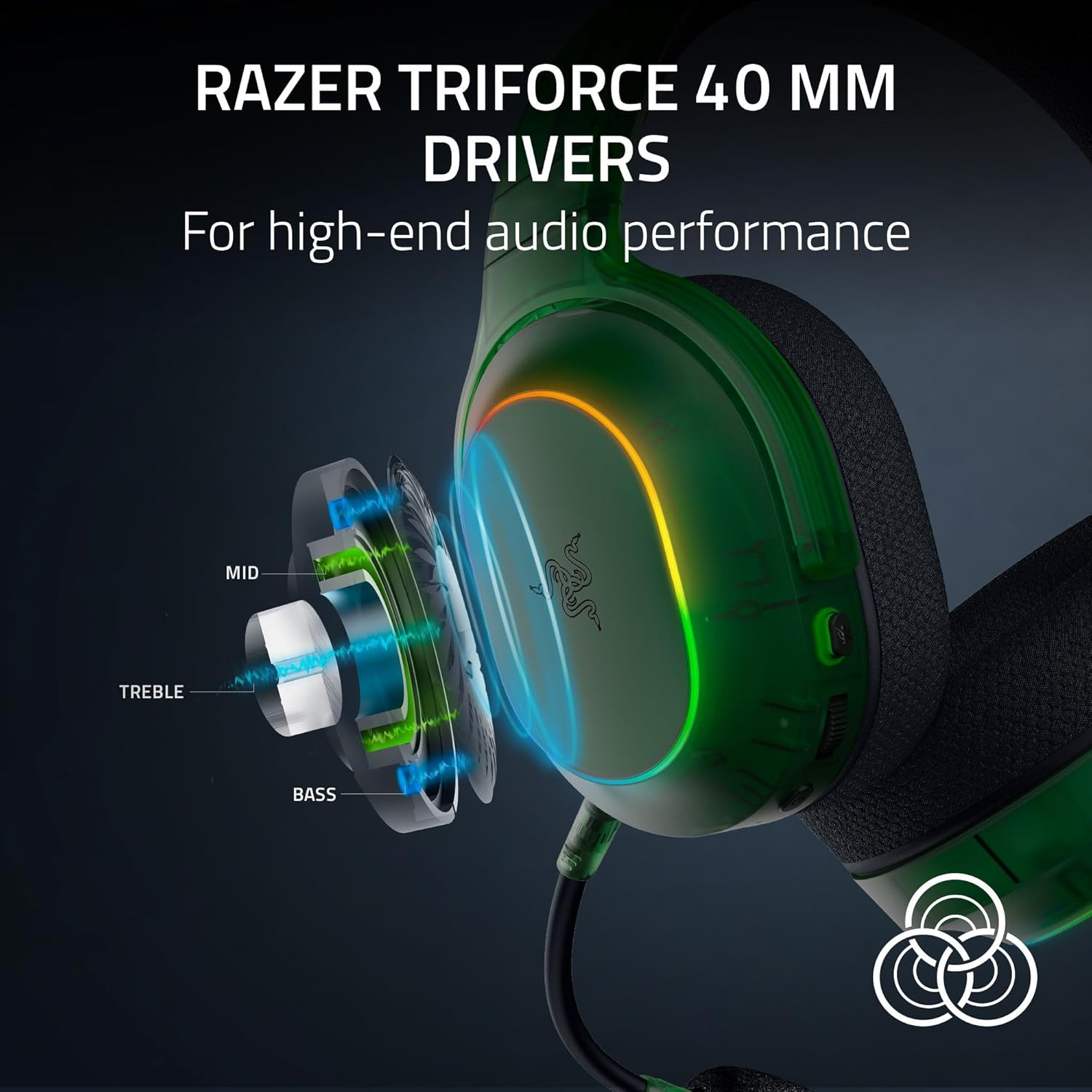 Razer Barracuda X Chroma 多平台無線藍牙遊戲耳機(Phantom Green Edition)