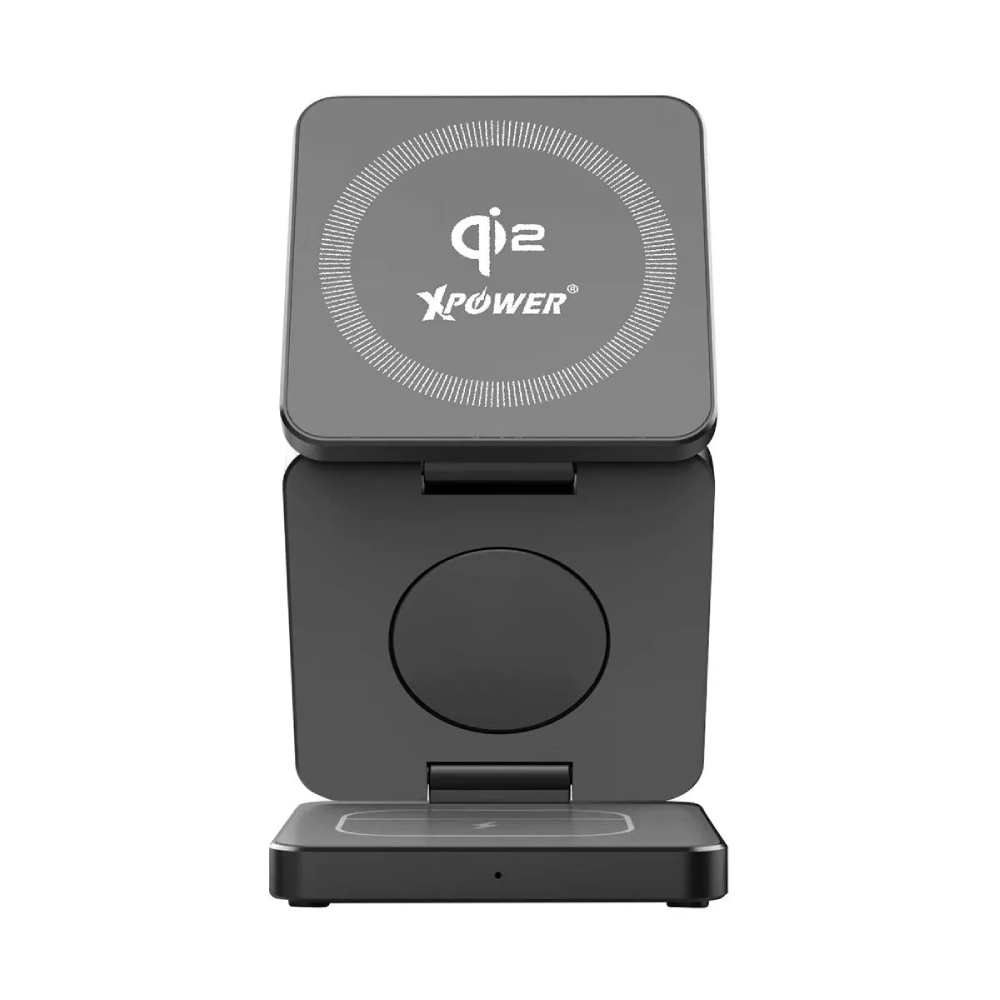 XPower WLS23 3合1 Qi2 23W MagSafe磁吸無線充電座(Grey)
