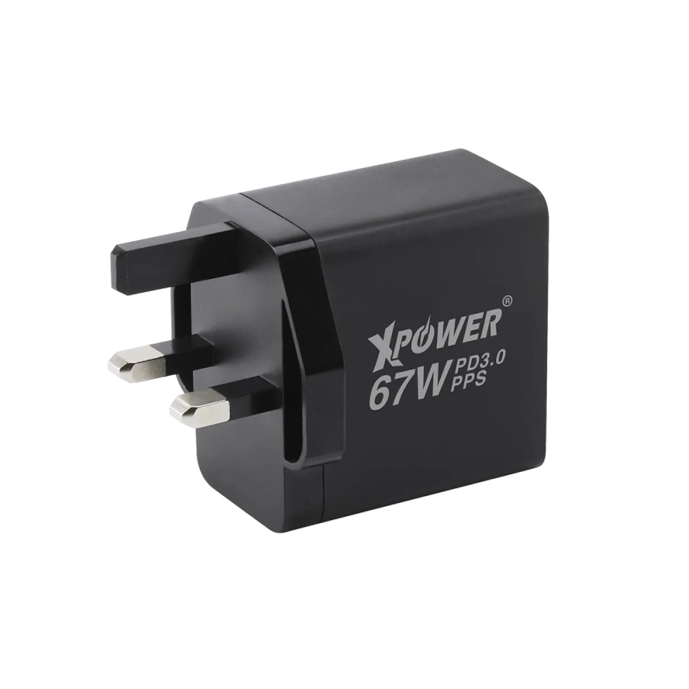 XPower GW67 67W PD3.0/PPS/SCP插牆GaN充電器(Black)