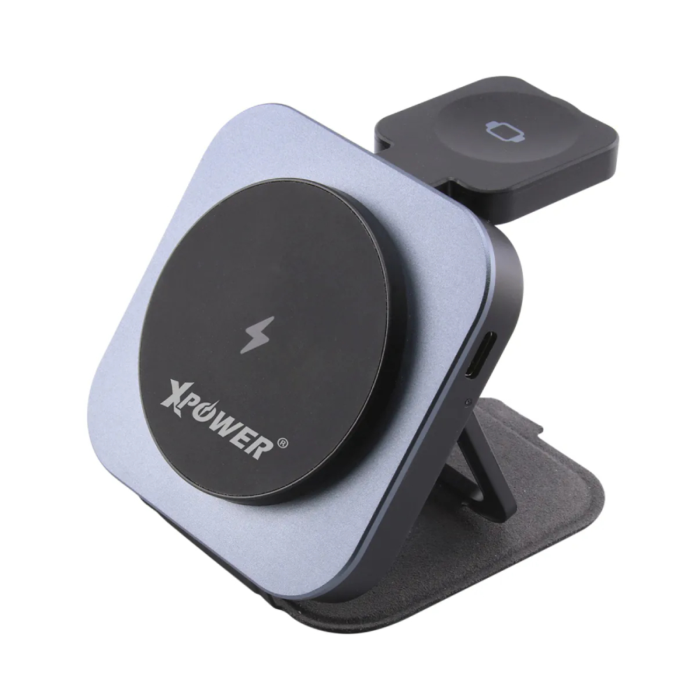 XPower WLM11 全球最薄全港首款QI2 3合1 MagSafe 21W無線充電座(Black)