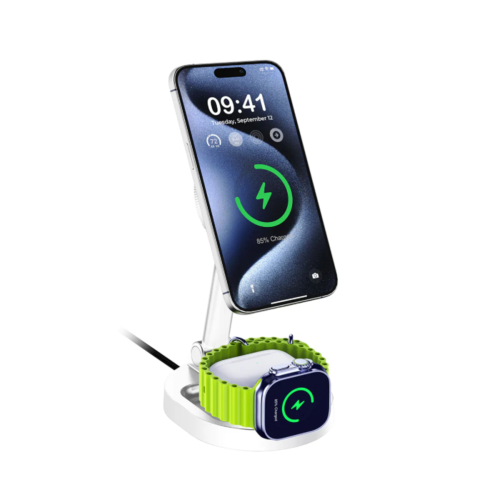 XPower MAGCHILL 3in1 Qi2 15W 半導體制冷 MagCharge  冰冷磁吸無線充電座(White)
