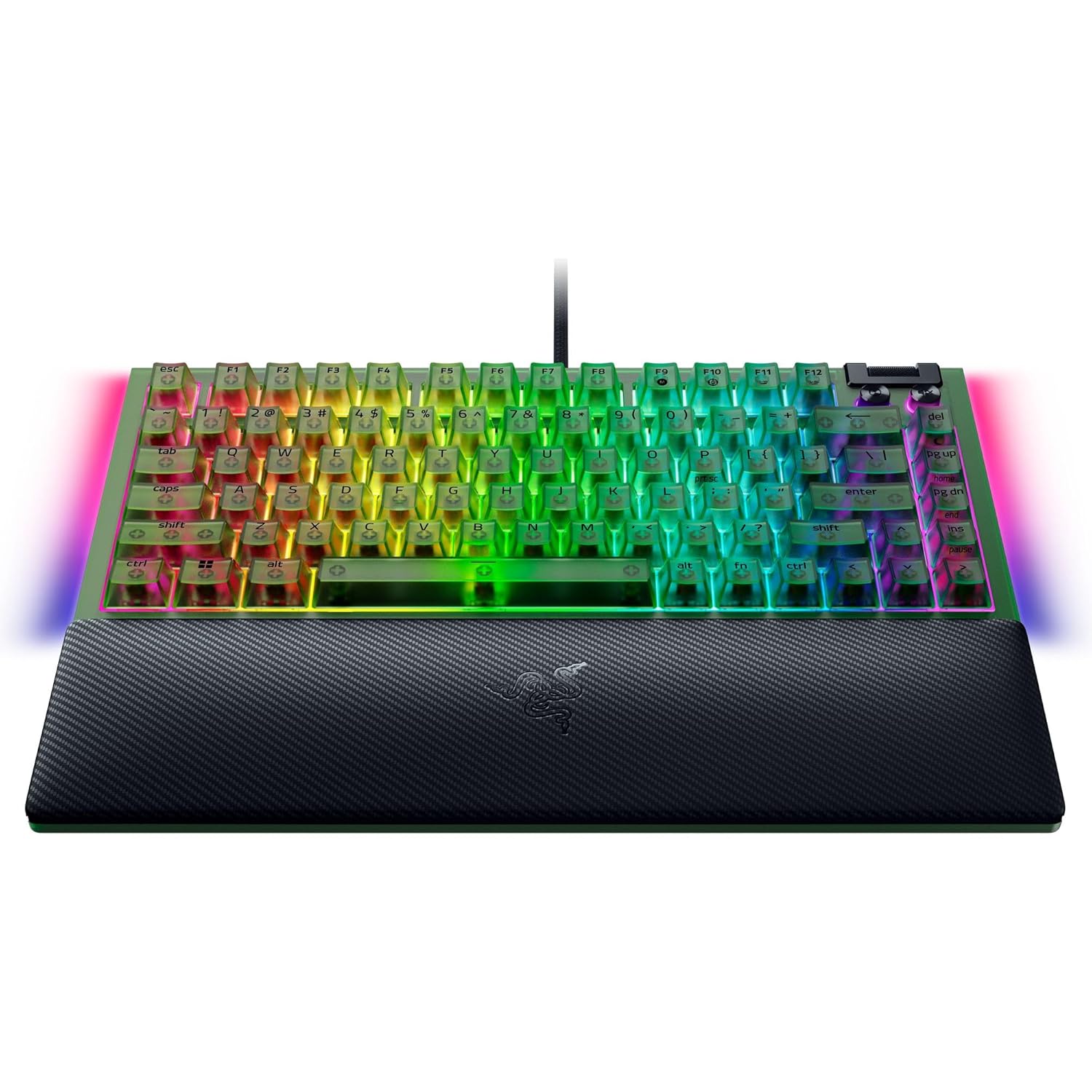 Razer BlackWidow V4 75% Hot-Swappable Phantom Green Edition 可換軸 機械式電競鍵盤(觸感橙軸-Phantom Green Edition-英文版)