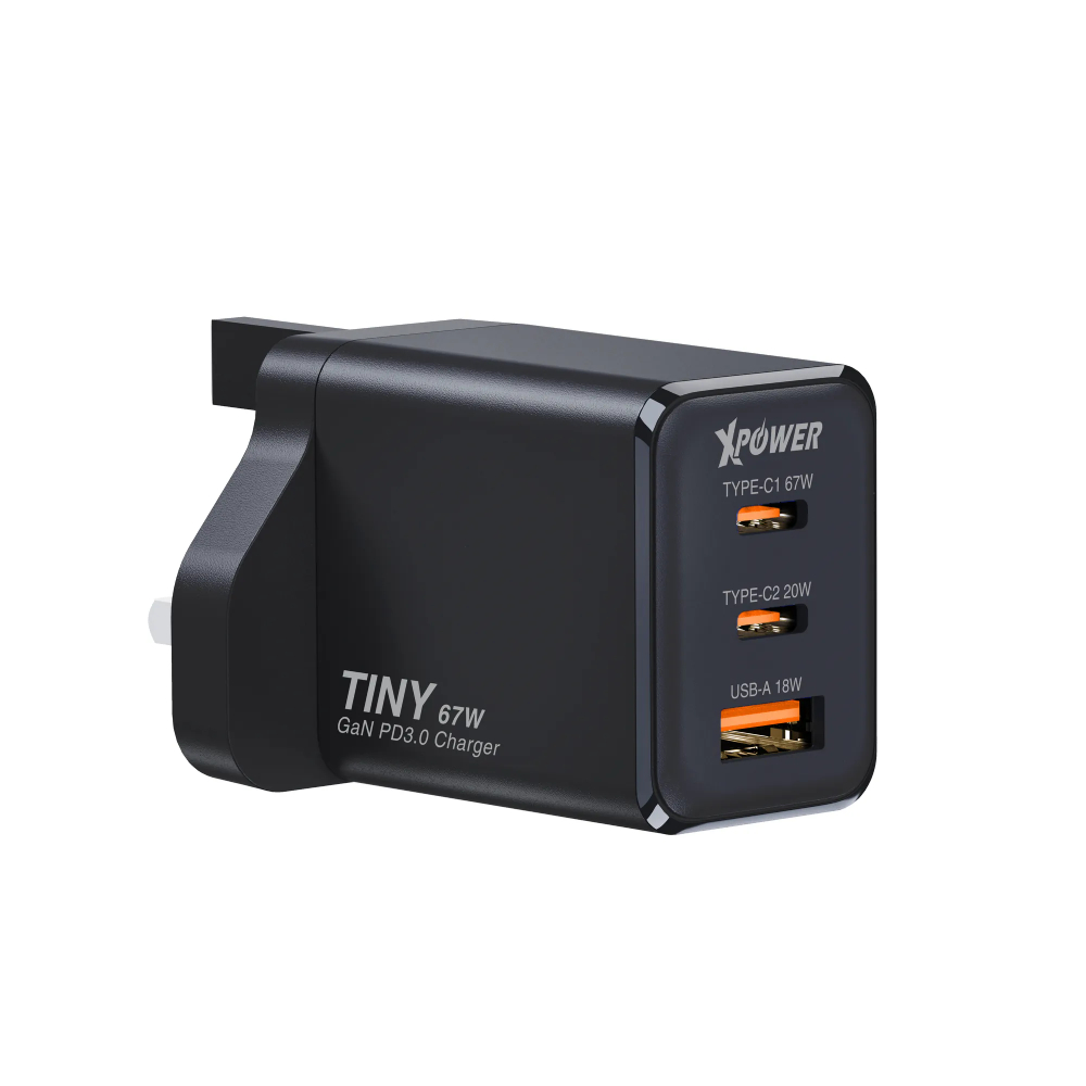 XPower TINY 67W PD3.0/PPS/QC迷你快充插牆GaN充電器(Black)