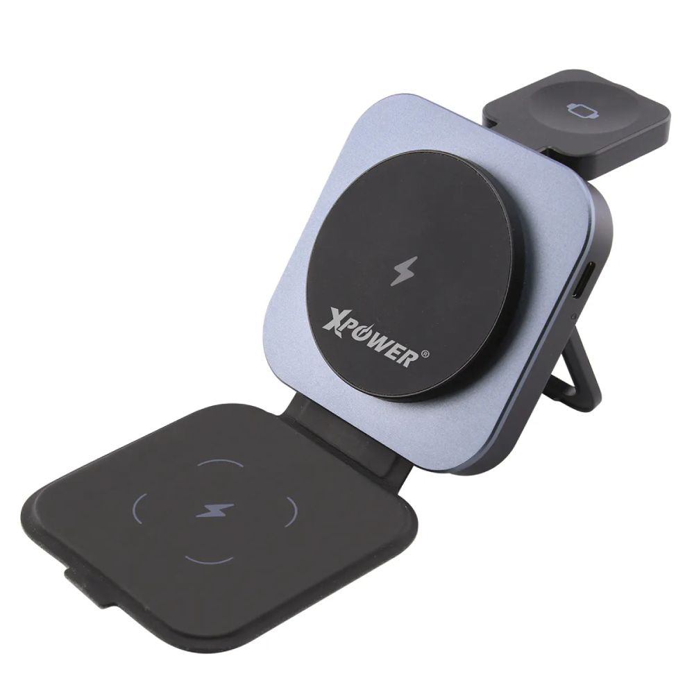 XPower WLM11 全球最薄全港首款QI2 3合1 MagSafe 21W無線充電座(Black)