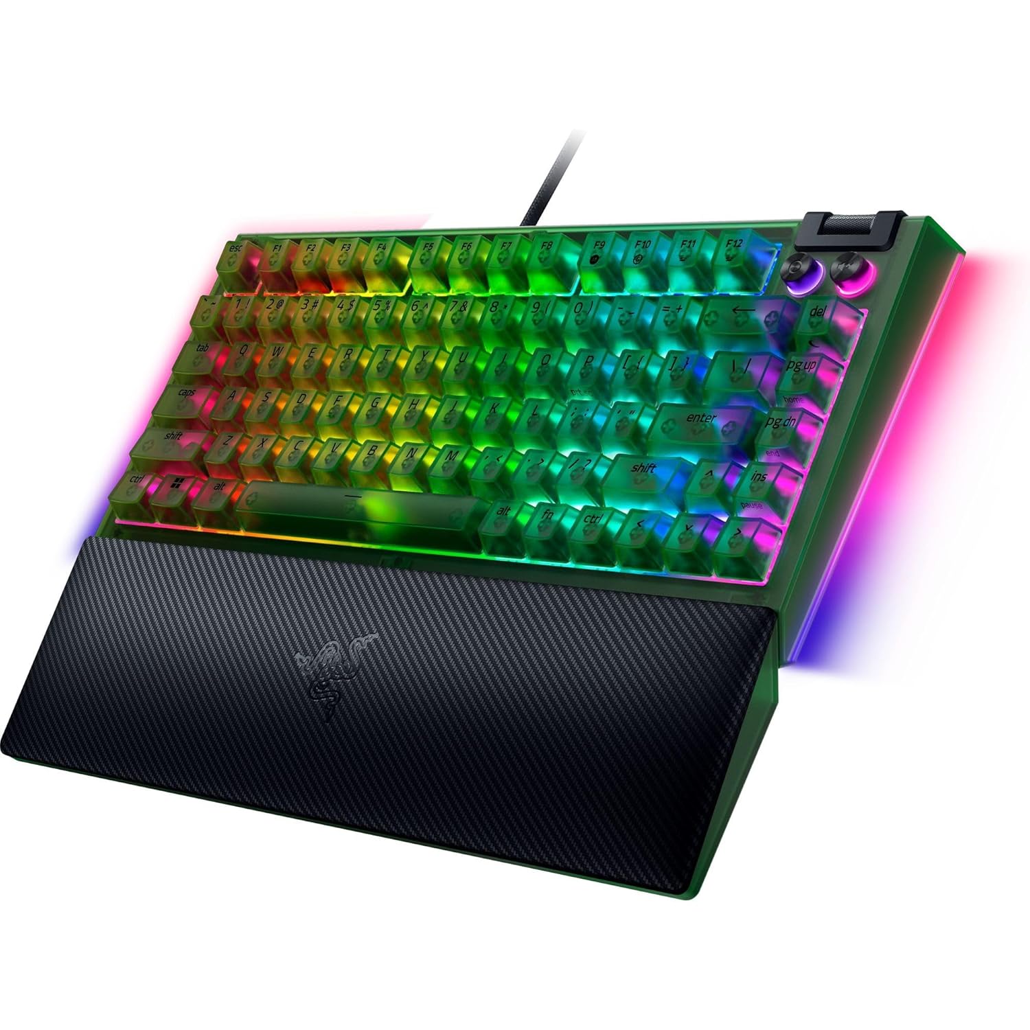 Razer BlackWidow V4 75% Hot-Swappable Phantom Green Edition 可換軸 機械式電競鍵盤(觸感橙軸-Phantom Green Edition-英文版)