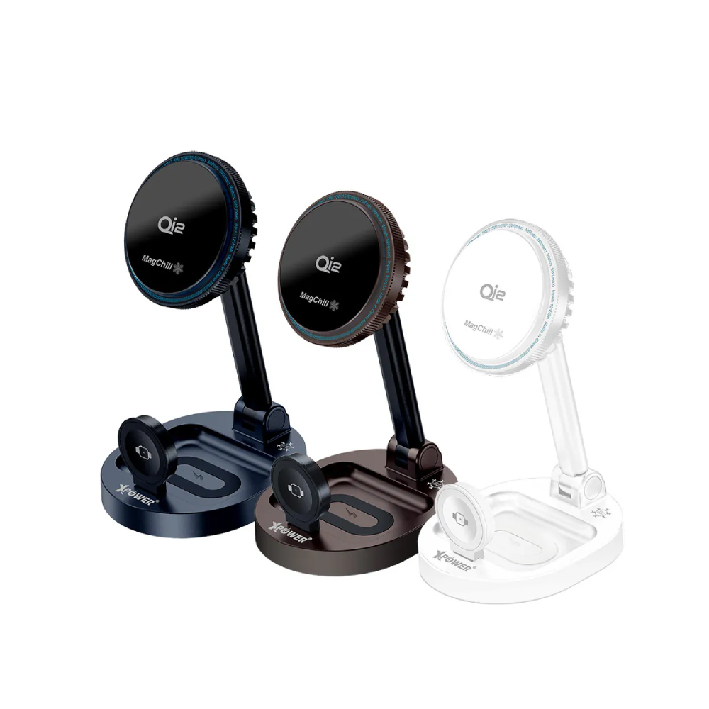 XPower MAGCHILL 3in1 Qi2 15W 半導體制冷 MagCharge  冰冷磁吸無線充電座(Black)