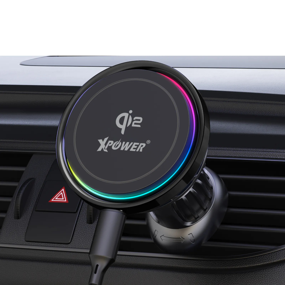 XPower MAGINCAR Qi2 15W 半導體制冷 MagCharge冰冷磁吸無線充電車支架(Black)