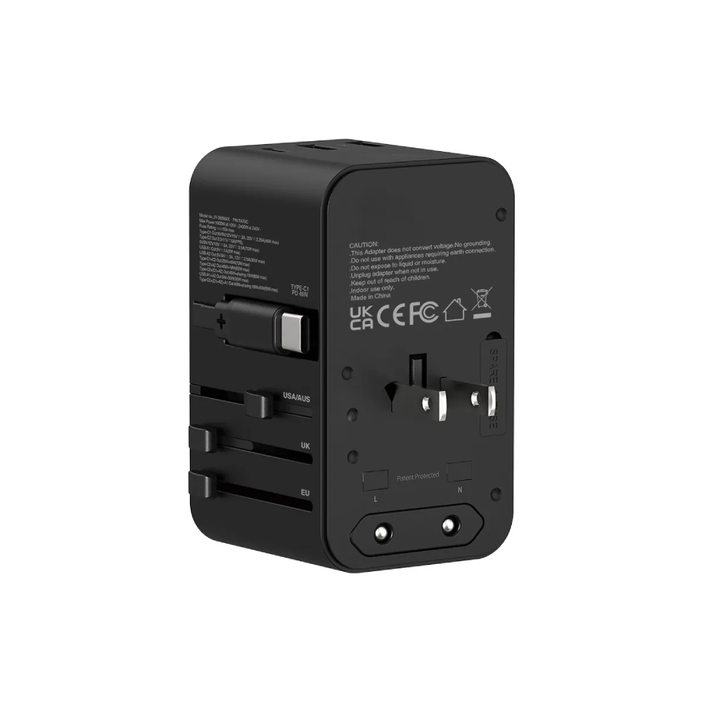 XPower TA70C 內置線 70W PD+PPS GaN旅行充電器(Black)