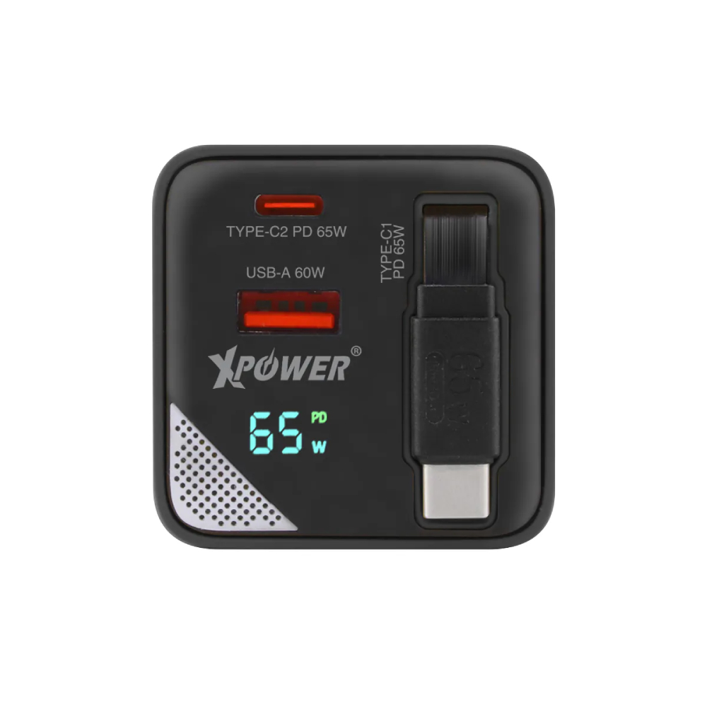 XPower GX65B 3合1 65W GaN PD座枱充電器(Black)