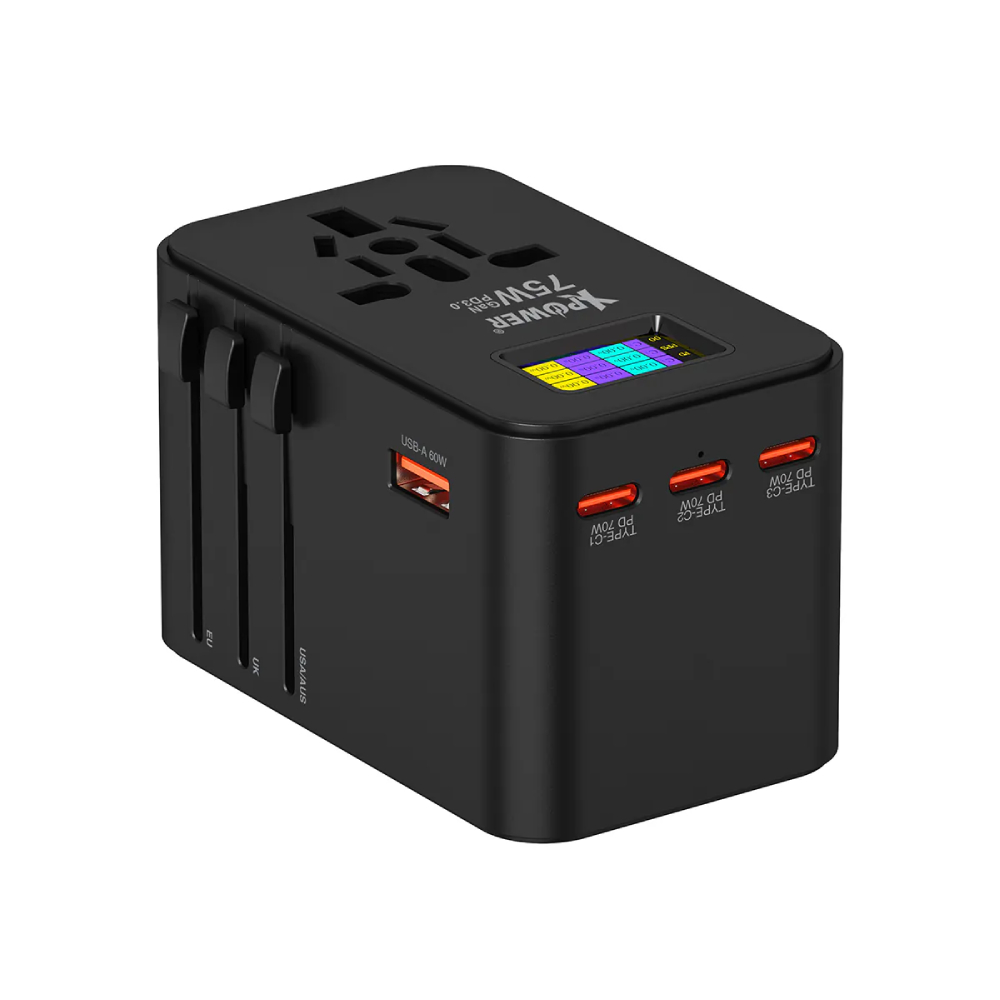XPower TA75D 75W 5輸出PD 3.0/PPS GAN旅行充電器(Black)
