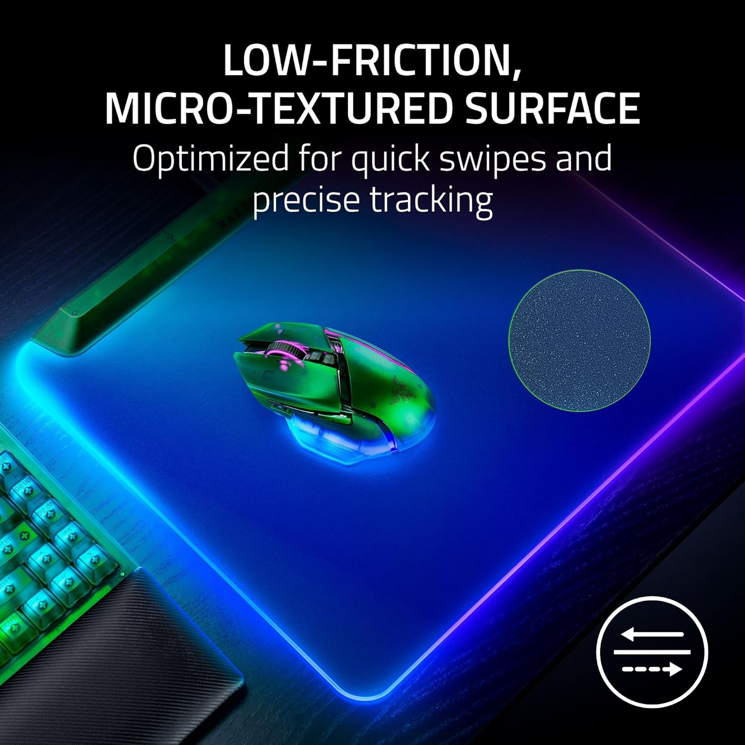 Razer Firefly V2 Pro Multi-zone Chroma 全發光 RGB 遊戲滑鼠墊 (278mm x 360mm)(Phantom Green Edition)