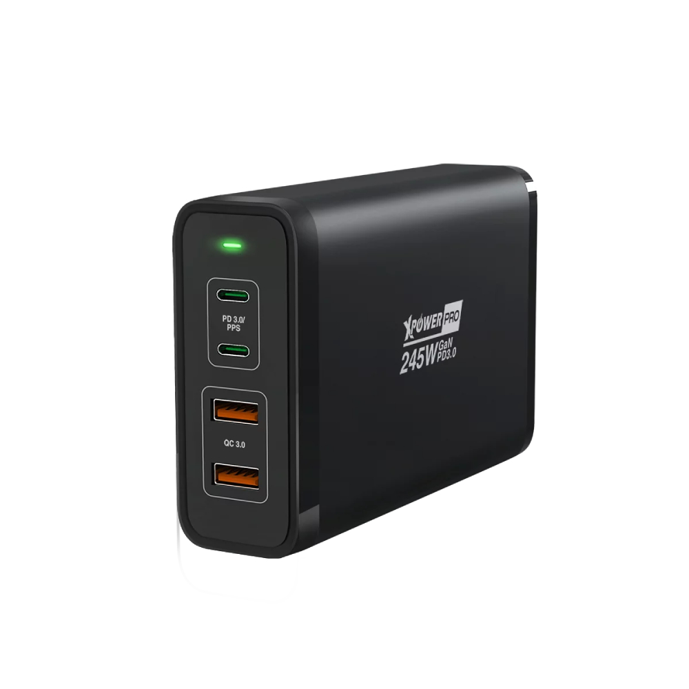 XPower GX245 245W PD GAN 4輸出智能充電器(Black)