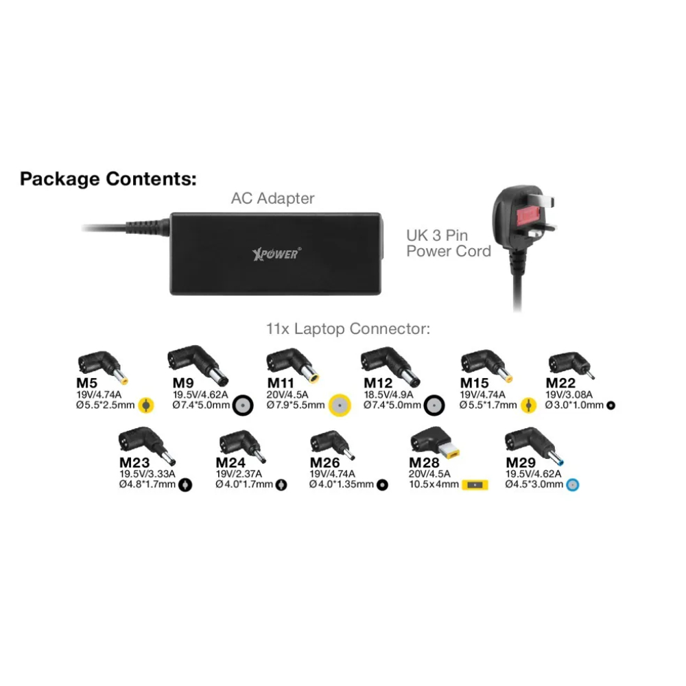 XPower LA1 萬用手提電腦充電器(Black)