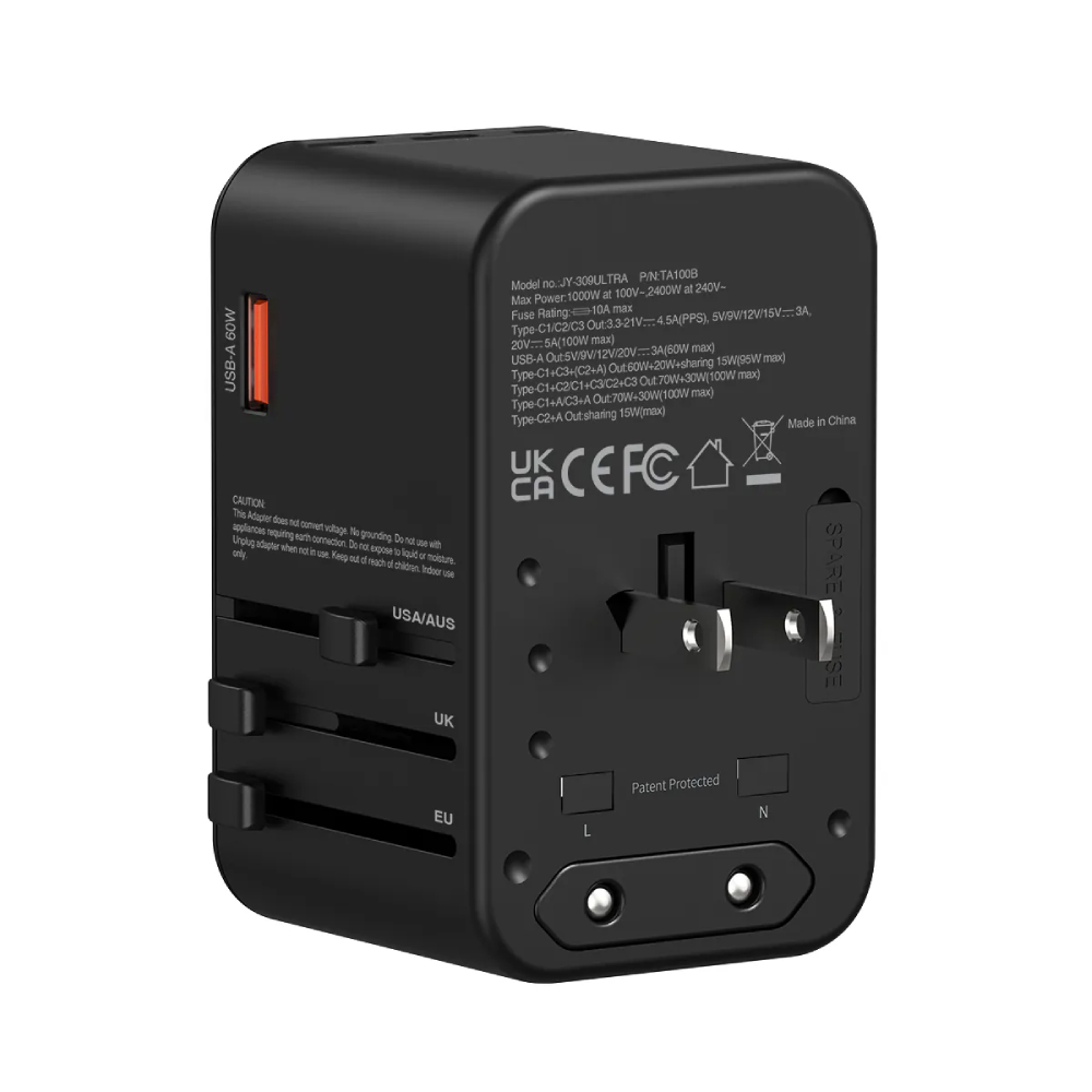 XPower TA100B 100W 5輸出PD/PPS Gan旅行充電器(Black)
