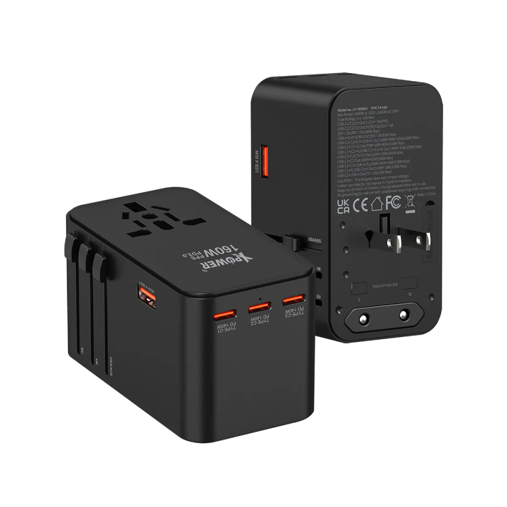 XPower TA160 160W 5輸出 PD 3.1/PPS GaN旅行充電器(Black)