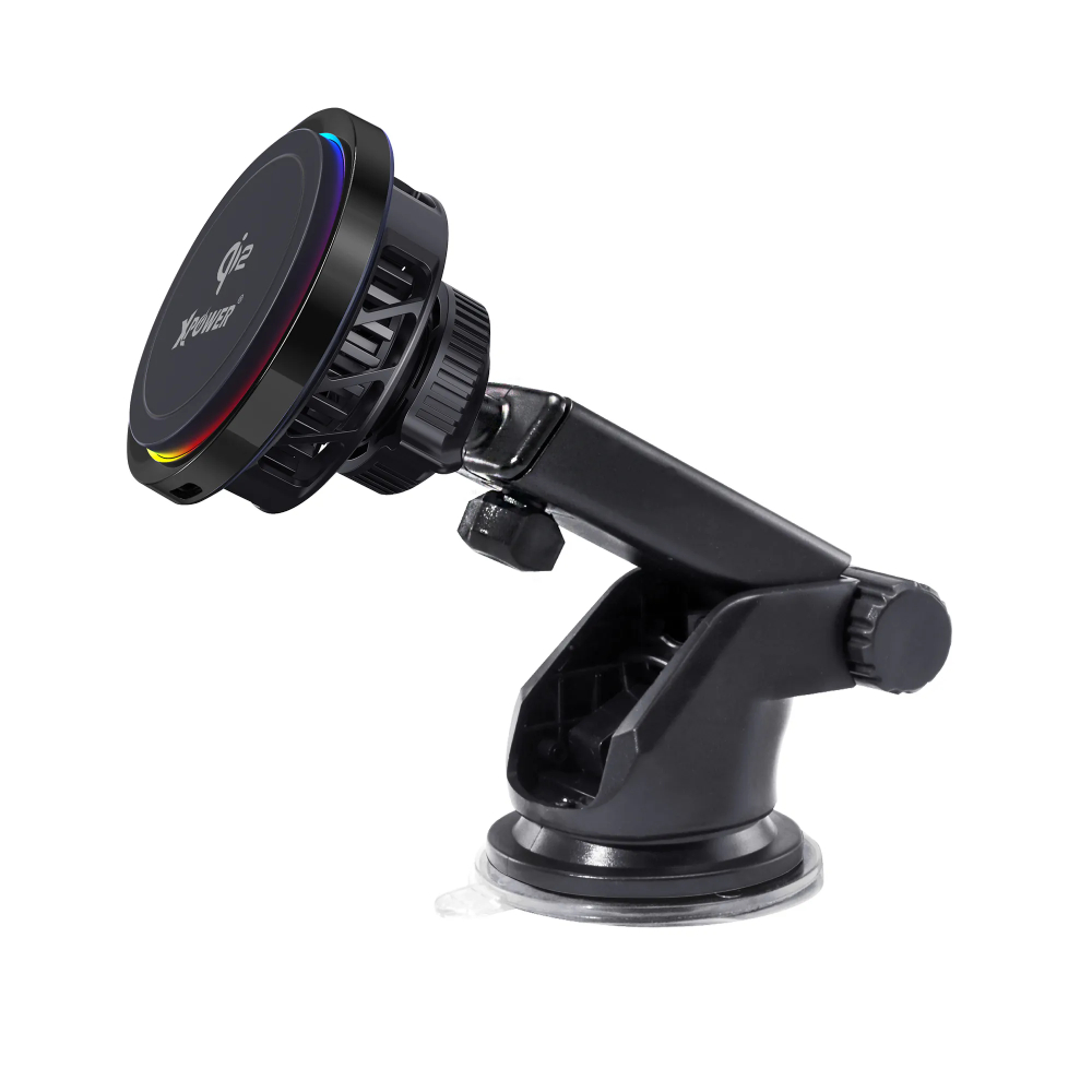XPower MAGINCAR Qi2 15W 半導體制冷 MagCharge冰冷磁吸無線充電車支架(Black)
