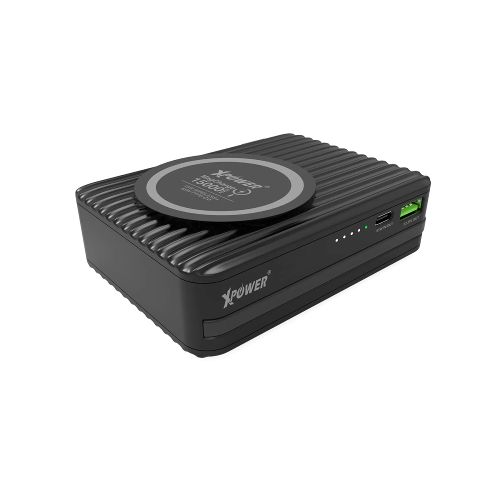 XPower CPD15 3合1 15000mAh PD 65W MagSafe無線充+外置電+旅行充電轉插(Black)