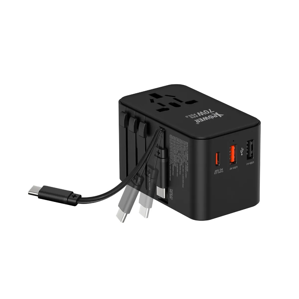 XPower TA70C 內置線 70W PD+PPS GaN旅行充電器(Black)