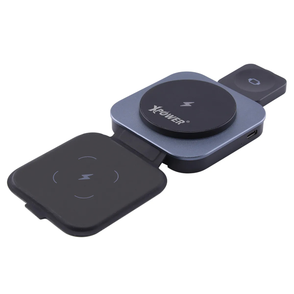 XPower WLM11 全球最薄全港首款QI2 3合1 MagSafe 21W無線充電座(Black)