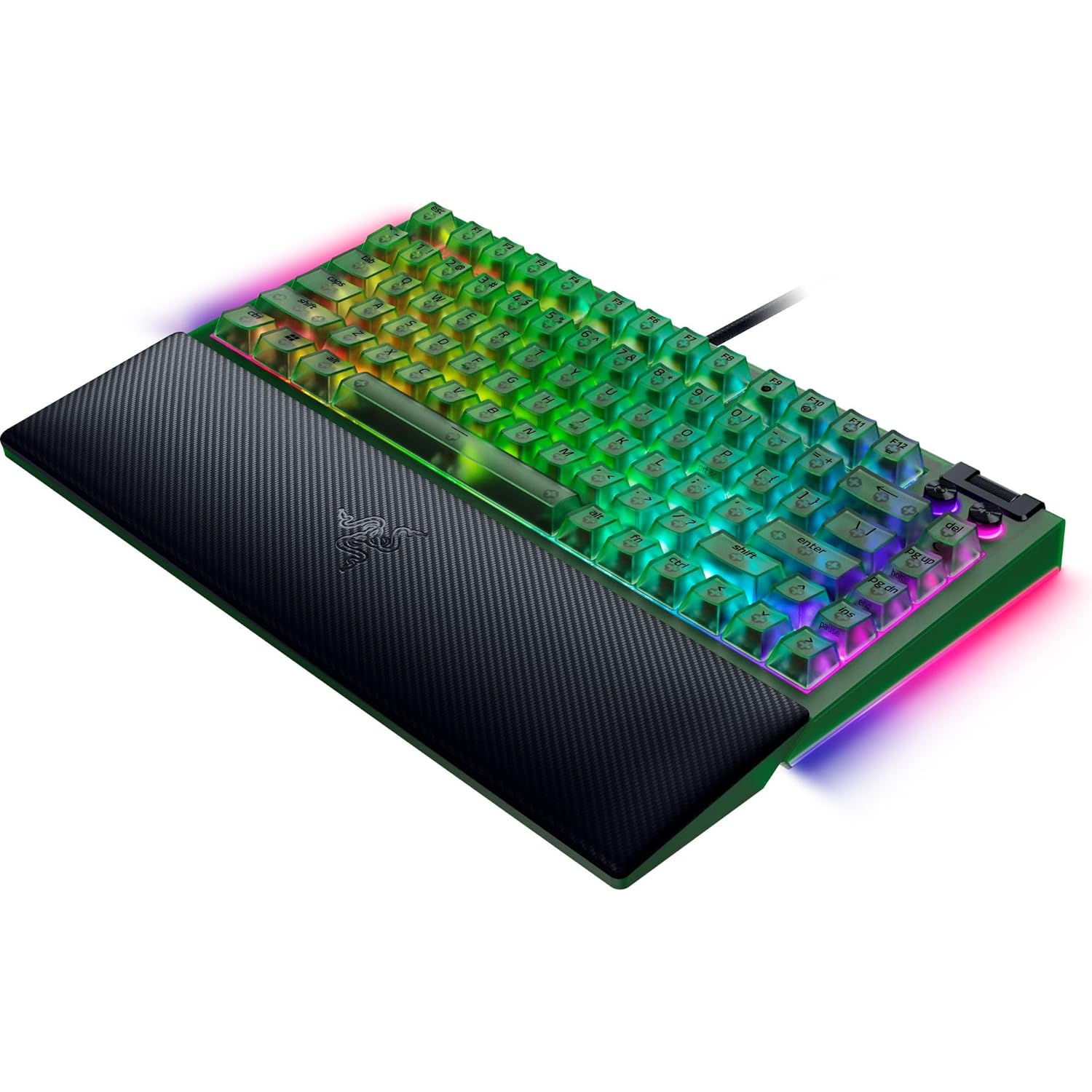 Razer BlackWidow V4 75% Hot-Swappable Phantom Green Edition 可換軸 機械式電競鍵盤(觸感橙軸-Phantom Green Edition-英文版)