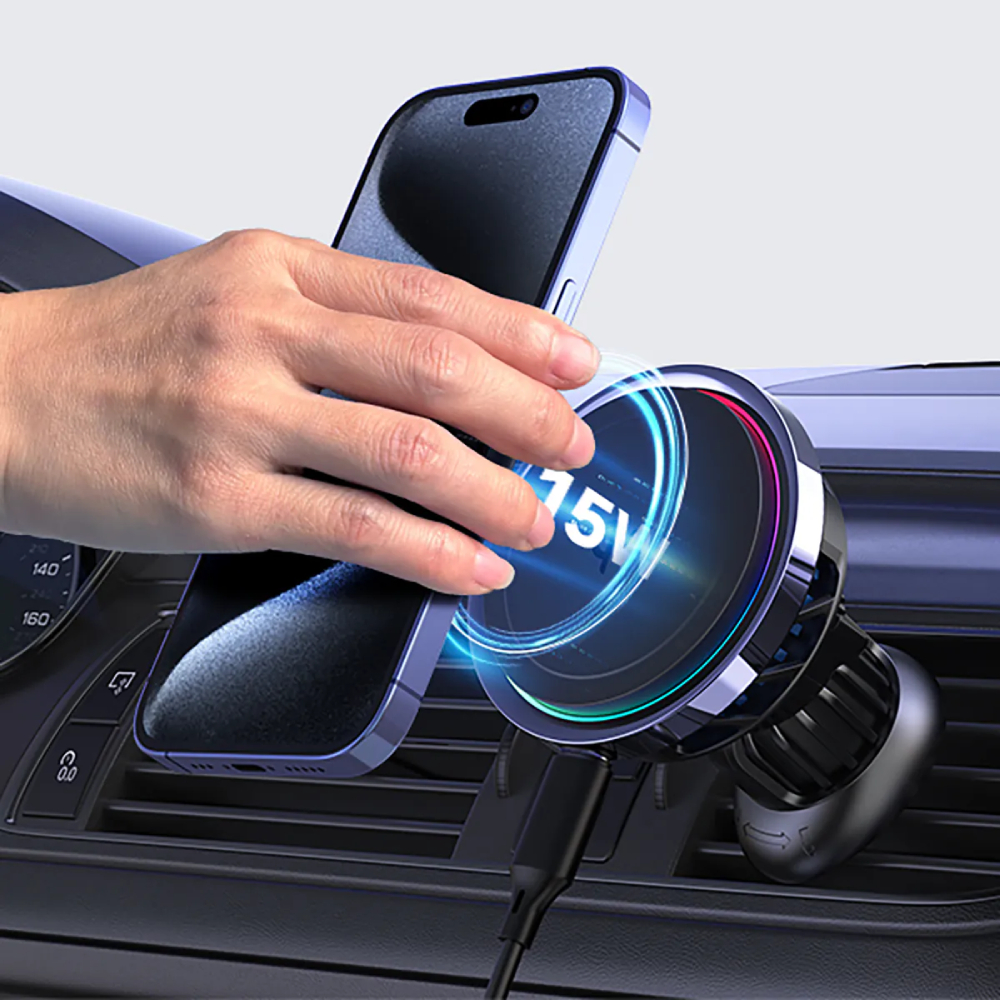 XPower MAGINCAR Qi2 15W 半導體制冷 MagCharge冰冷磁吸無線充電車支架(Black)