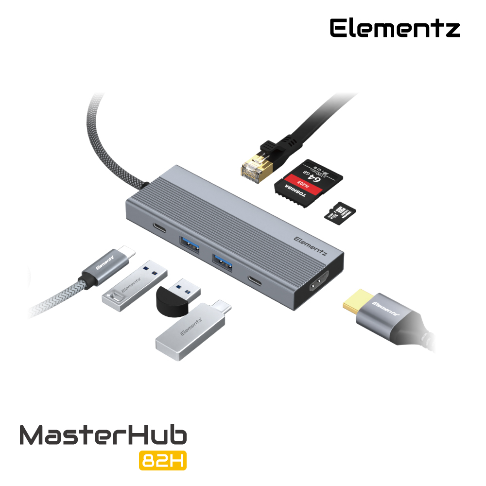 Elementz MasterHub 82H 8 in 1 Type-C Hub 擴展塢