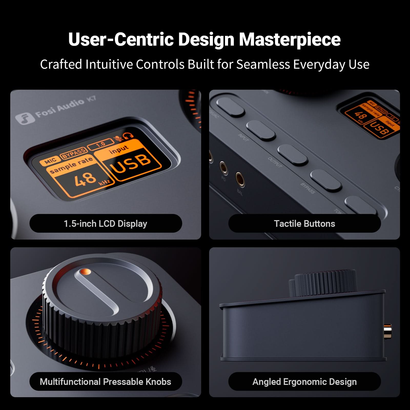 Fosi Audio K7 DAC 平衡遊戲解碼耳擴(黑色)