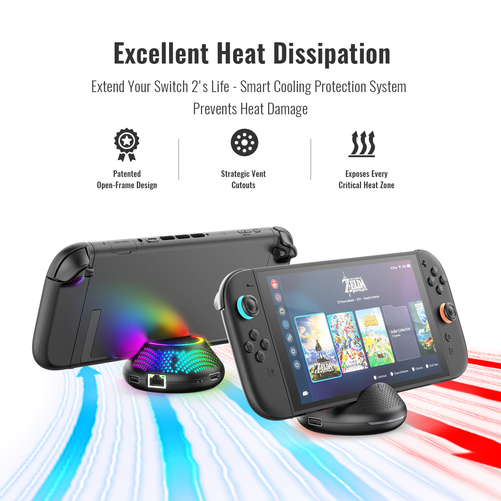 Switch 2 RGB多功能散熱底座 NS2專用 (支援4K 60Hz HDMI / Giga LAN)
