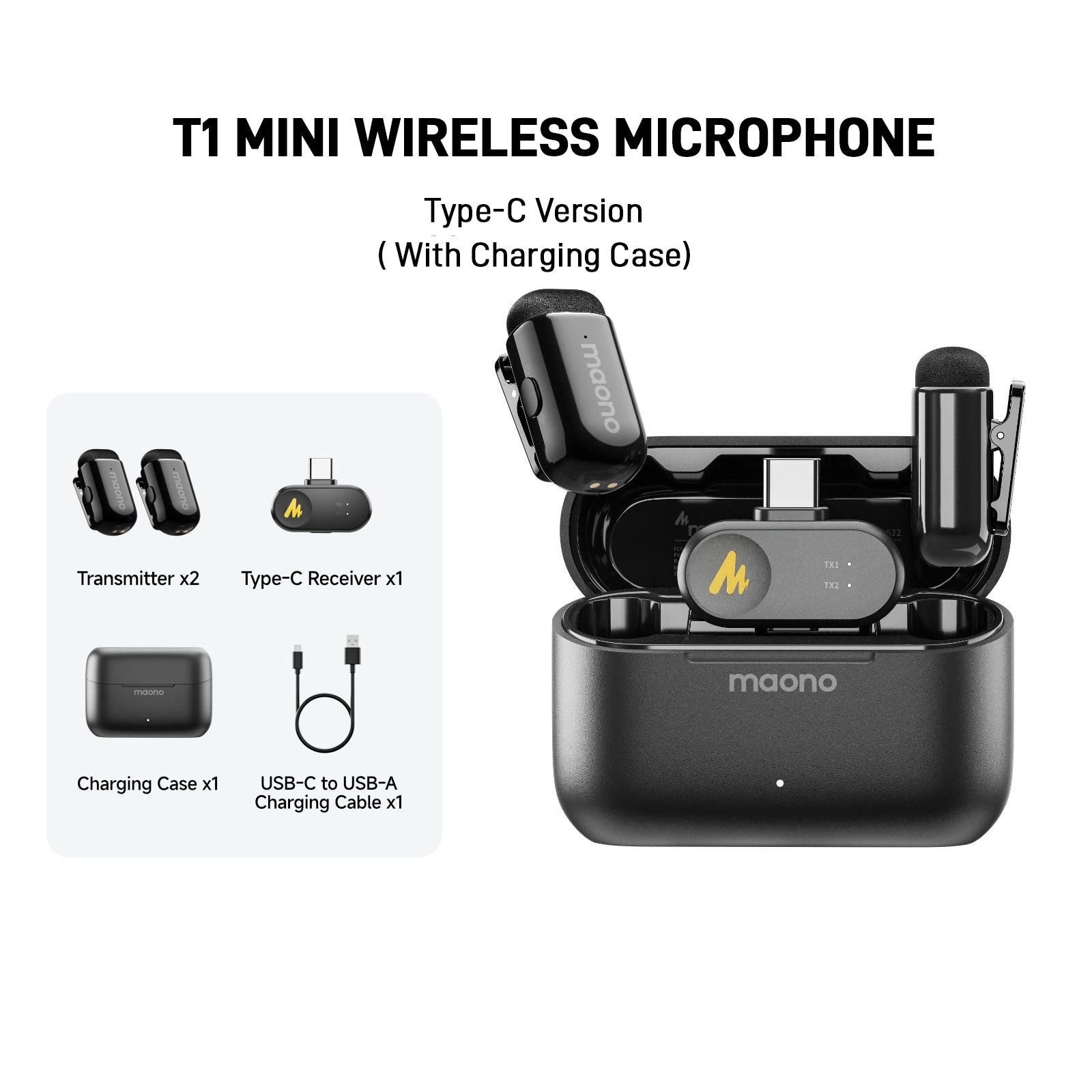 Maono WAVE T1 MINI 無線麥克風(Type-C接收器)