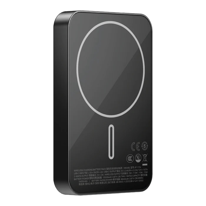MOMAX Q.Mag X1 超薄磁吸流動電源 10000mAh - 第二代(CCC 認證)(IP117A)(黑色)