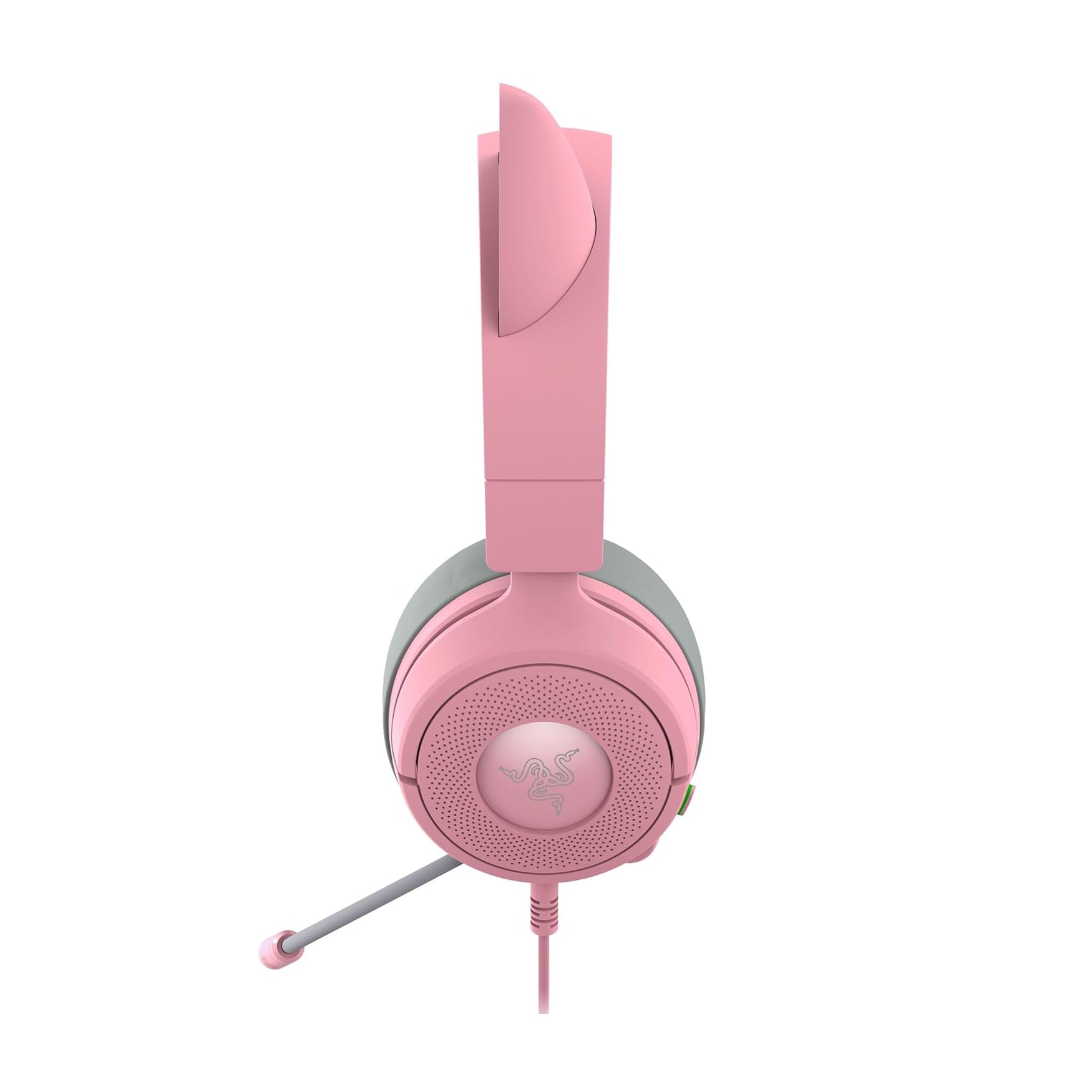 Razer Kraken Kitty V3 X 貓耳造型 有線遊戲耳機(Quartz-粉色)