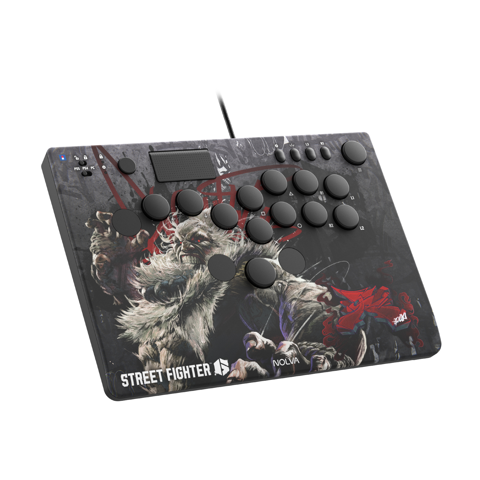 Hori NOLVA 快打旋風6 機械式全按鍵街機控制器(適用於PS5/PC)(豪鬼)
