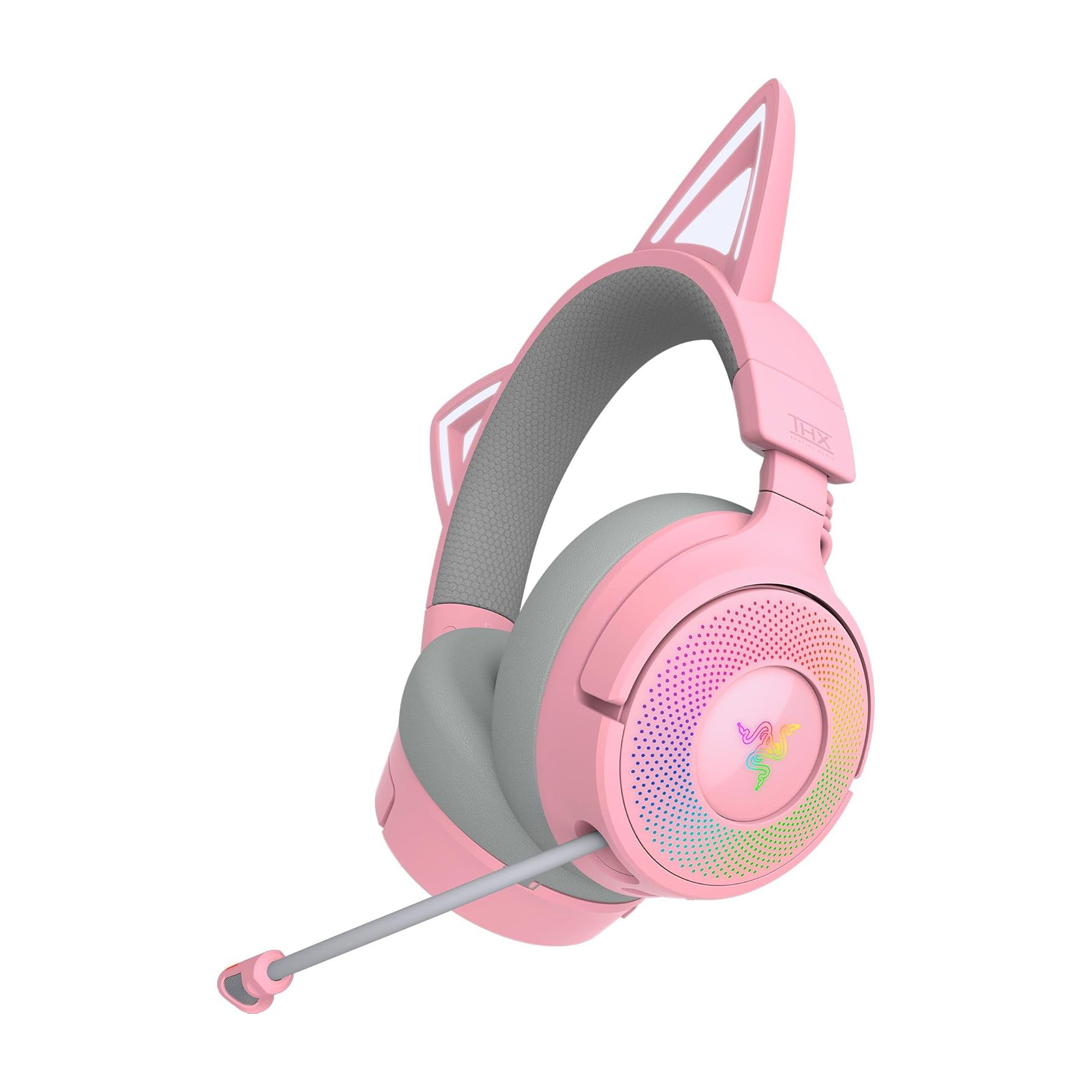 Razer Kraken Kitty V3 Pro 貓耳造型 RGB 三模無線遊戲耳機(Quartz-Quartz-粉色)