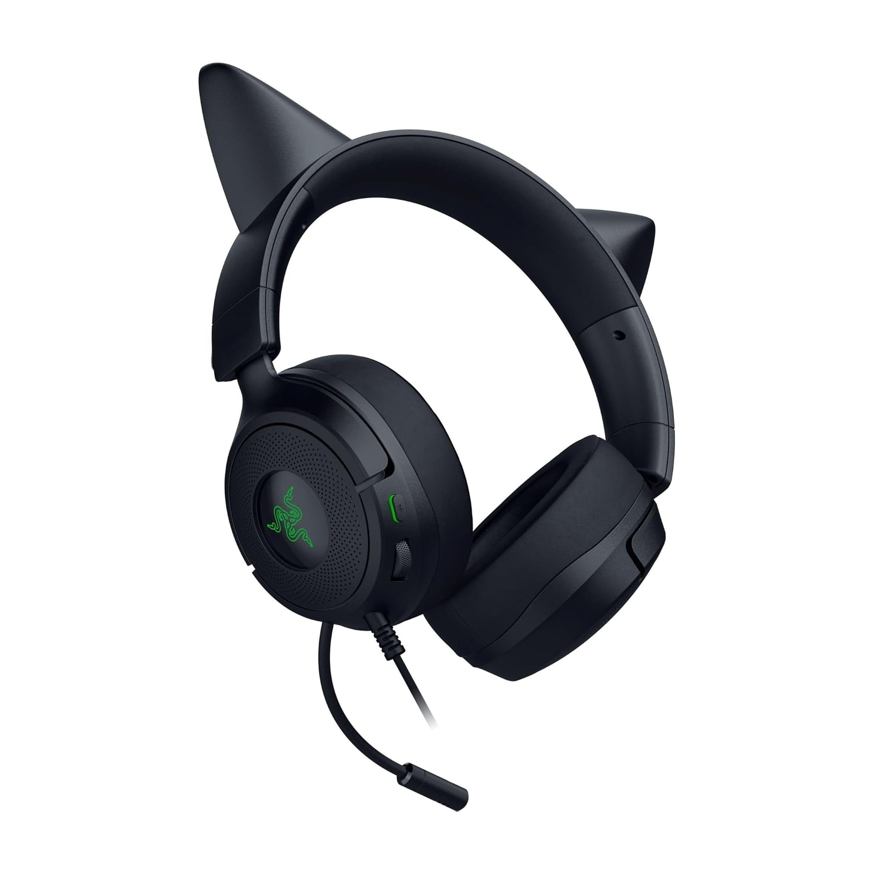 Razer Kraken Kitty V3 X 貓耳造型 有線遊戲耳機(Black-黑色)