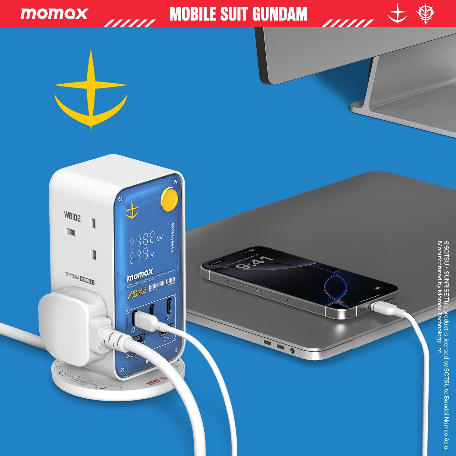 MOMAX 1-Charge Work Flow PD35W 2A3C 6位拖板(US21)(高達-白)