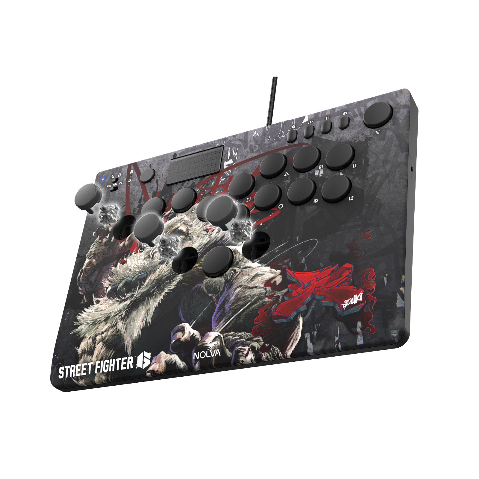 Hori NOLVA 快打旋風6 機械式全按鍵街機控制器(適用於PS5/PC)(豪鬼)