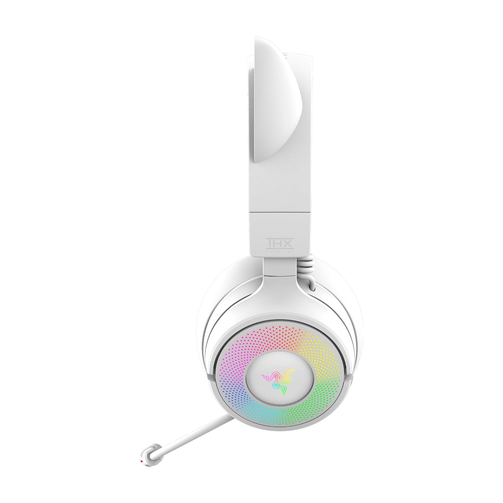Razer Kraken Kitty V3 Pro 貓耳造型 RGB 三模無線遊戲耳機(白色-Mercury-白色)