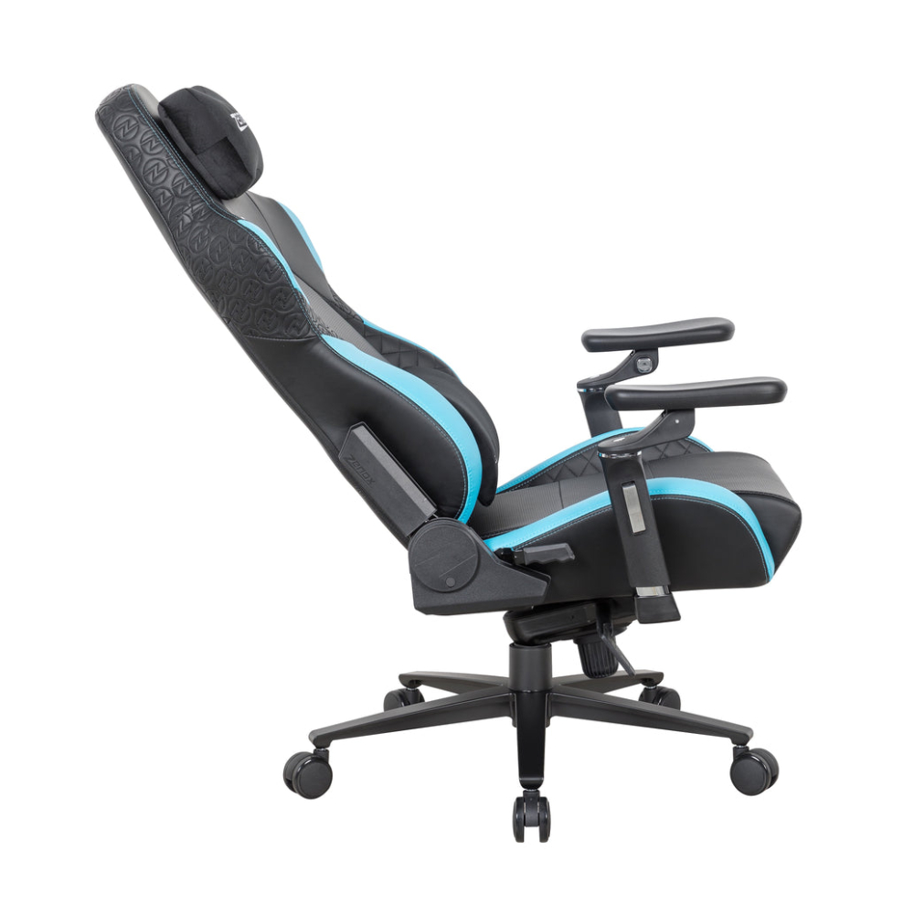 C256B Zenox Jupiter MK-2 人體工學高背電競椅(5D 扶手)(Leather/Sky Blue)