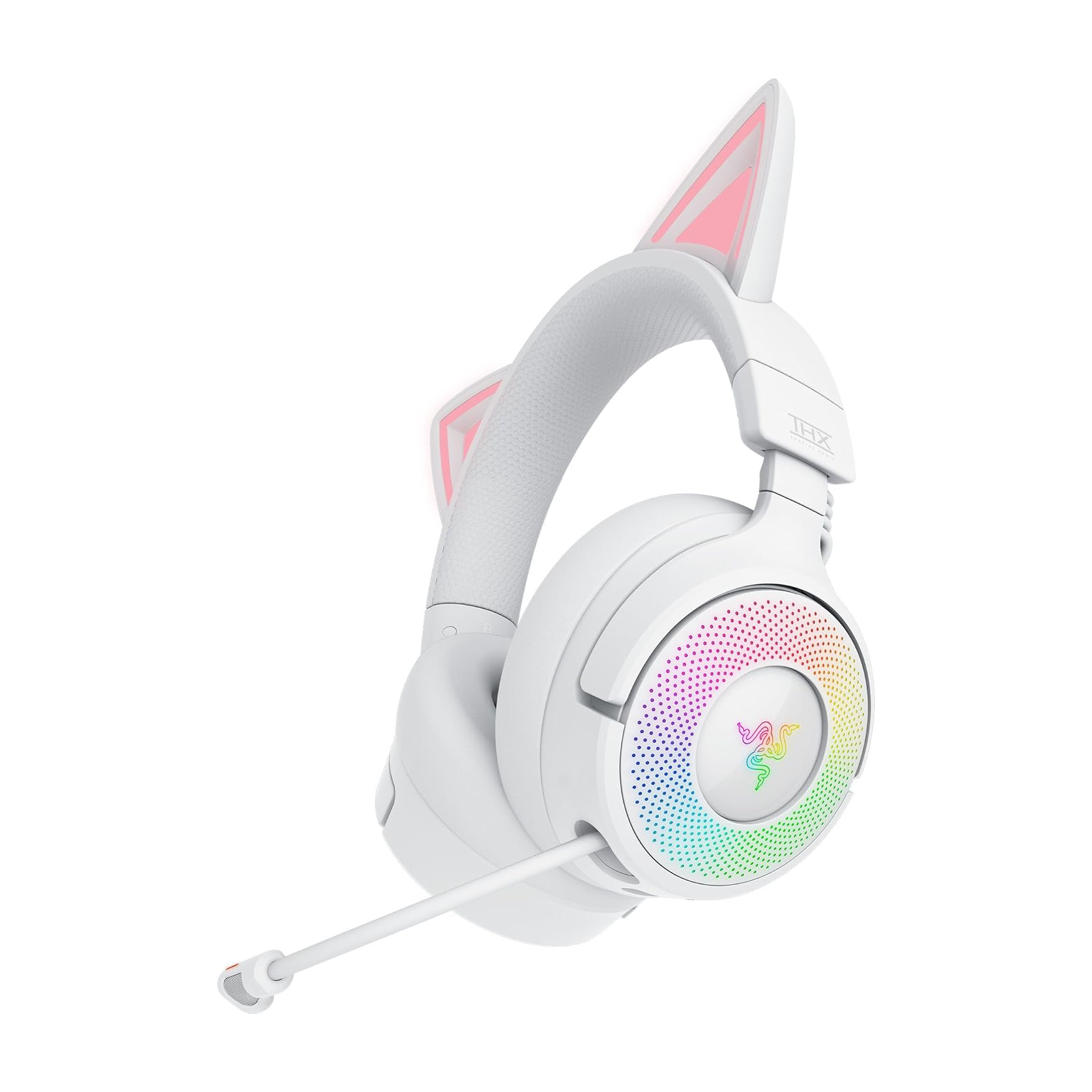 Razer Kraken Kitty V3 Pro 貓耳造型 RGB 三模無線遊戲耳機(白色-Mercury-白色)