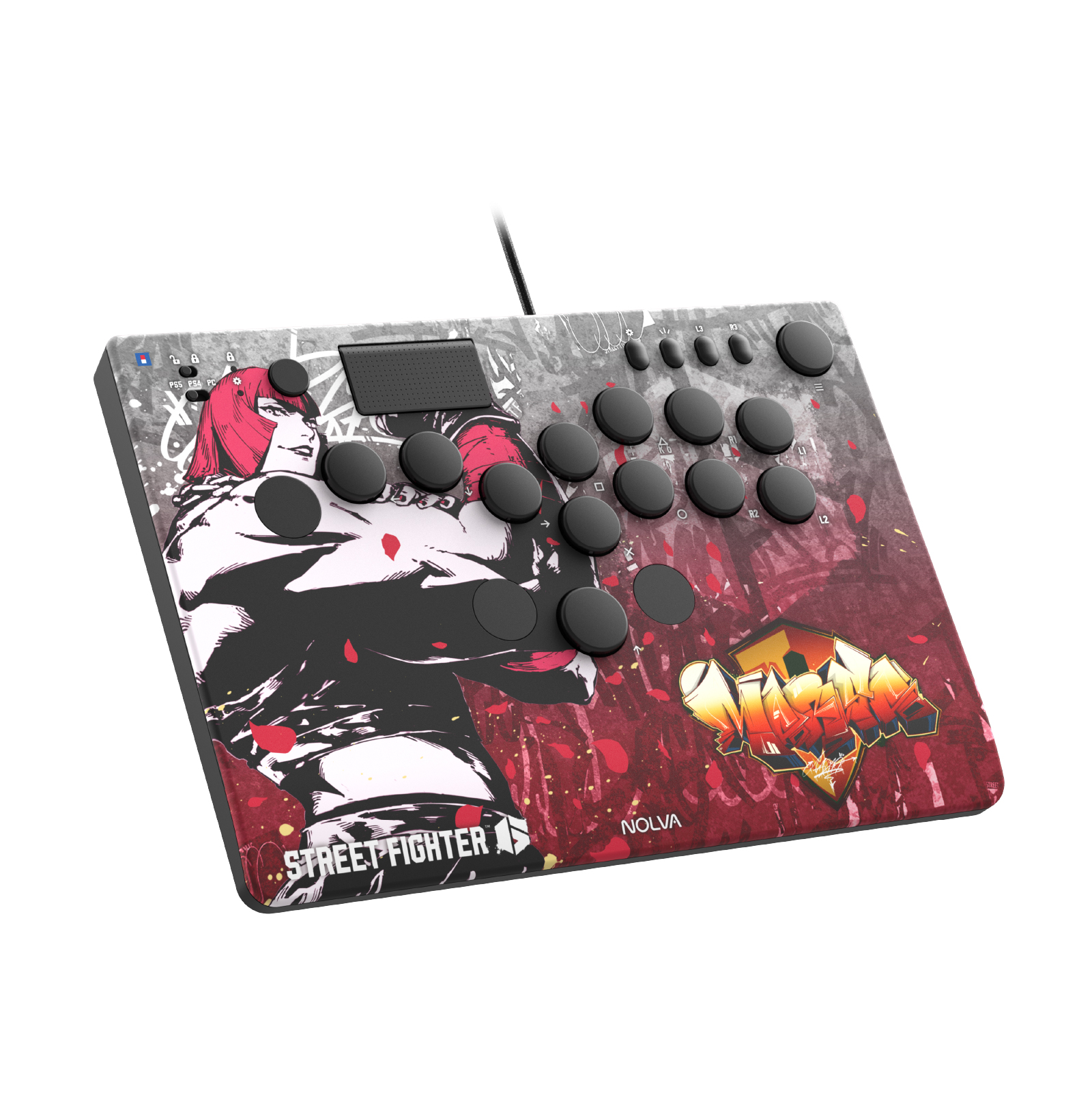 Hori NOLVA 快打旋風6 機械式全按鍵街機控制器(適用於PS5/PC)(瑪麗莎)