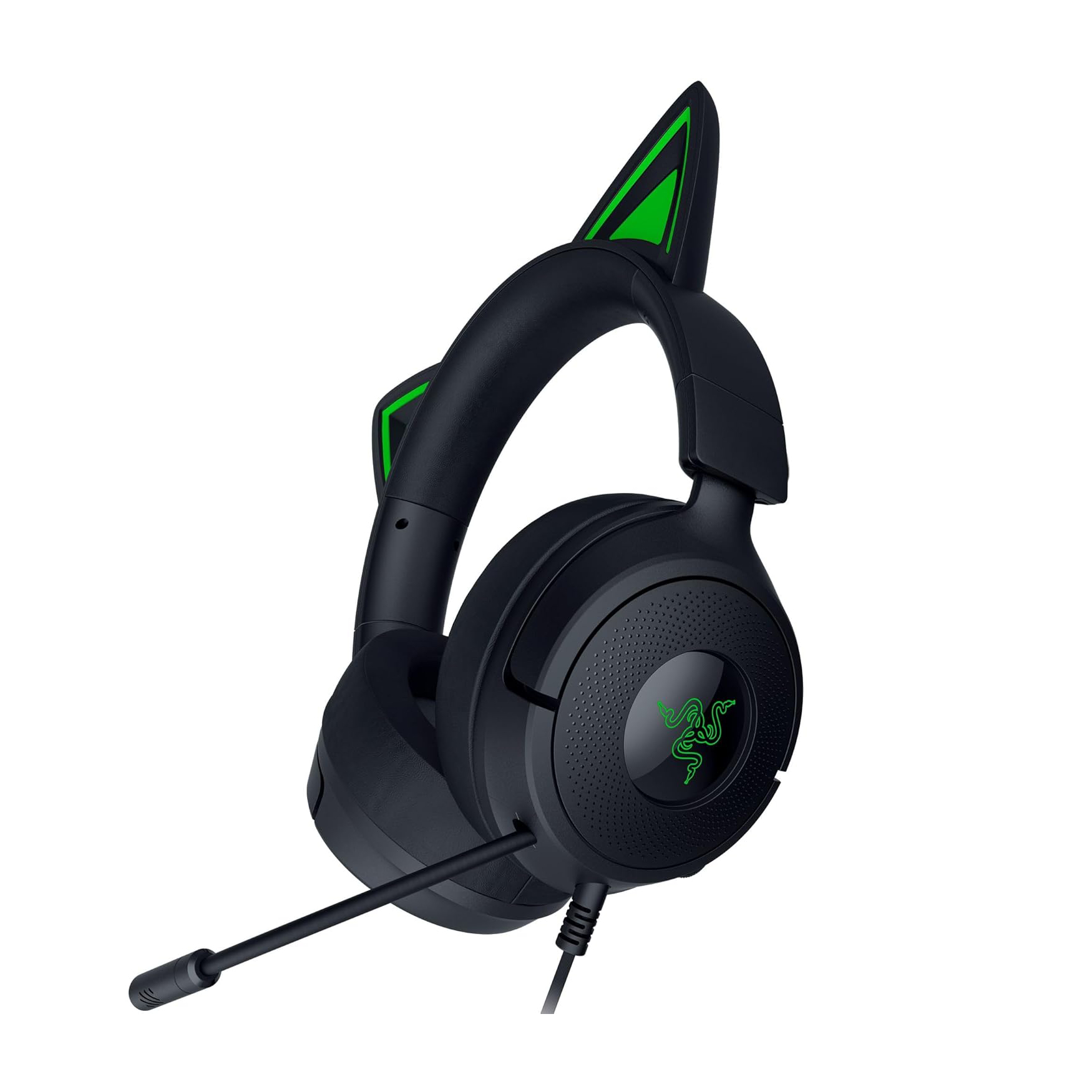 Razer Kraken Kitty V3 X 貓耳造型 有線遊戲耳機(Black-黑色)