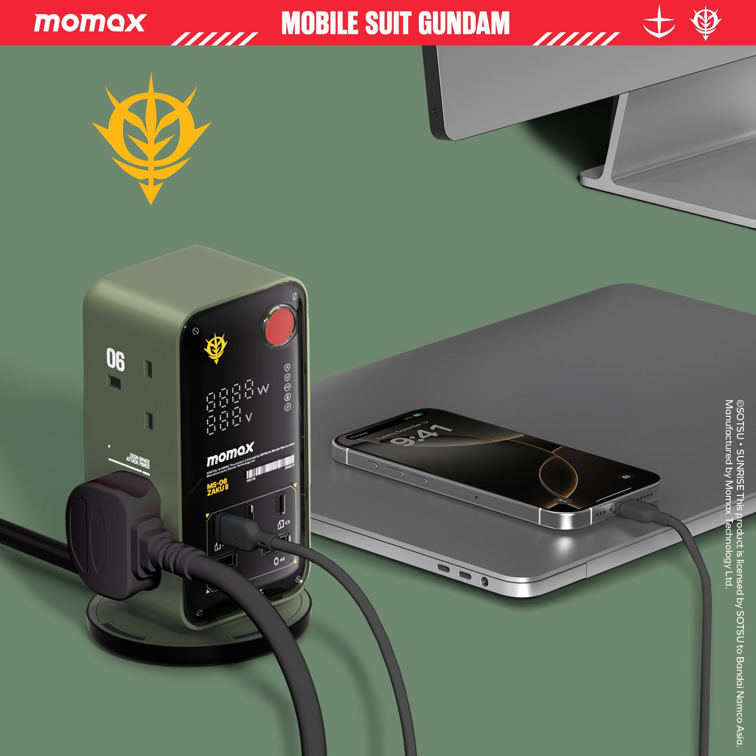 MOMAX 1-Charge Work Flow PD35W 2A3C 6位拖板(US21)(渣古-綠)